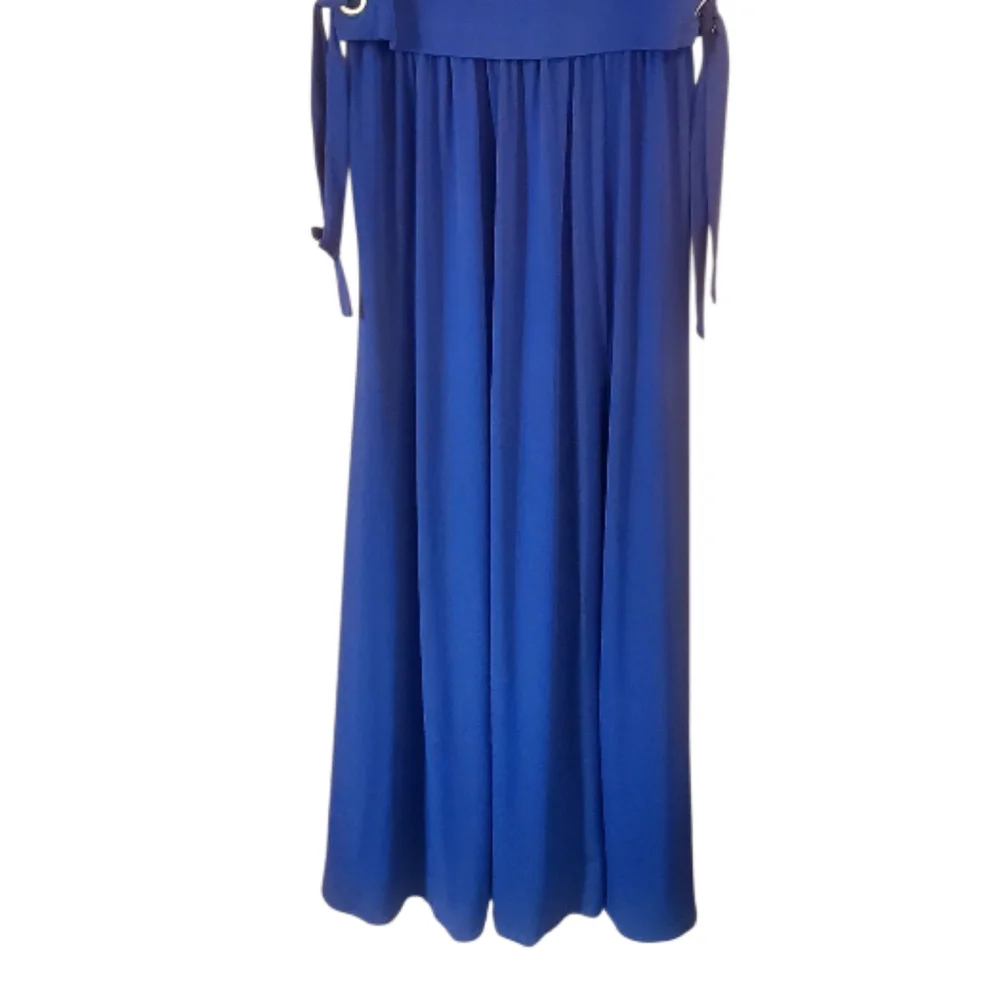 Michael Kors Grommet-Laced Navy Sleeveless Maxi Size Small.